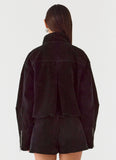 Marlow Faux Suede Jacket Black