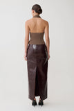 Marina Halter Top With Hardware Cacao Brown