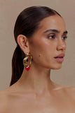 Marna Large Hoop Earrings With Stones Gold
