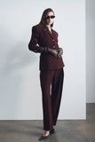 Penelope Pleated High Waisted Pants Mahogany