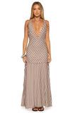 Cornell Brown Stripe Maxi Dress
