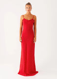 Pareo Maxi Dress Red Polka Dot