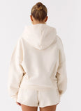 Signature Double Zip Up Hoodie Cream