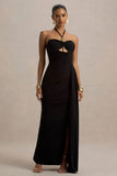 Mohito Black Halter Neck Cut Out Maxi Dress With Split
