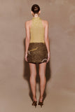 Nikki Lurex Top With Hardware Gold