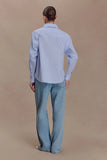 Hansen Oversized Shirt Blue Pinstripe
