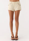 Emenique Button Shorts - Ivory