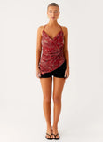Lost In The Tide Beaded Top Rust