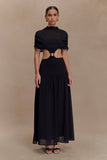 Georgina Chiffon Midi Dress Black