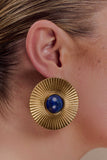 Maisie Round Gemstone Earrings Gold