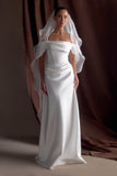 Asteria Draped Chiffon Veil Ivory