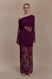 Luxie Lace Knit Maxi Dress Plum