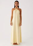 Golden Child Linen Maxi Dress Yellow