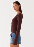 Halo Knit Top Chocolate