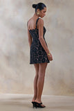 Orelisse Black Lace Square Neck Mini Dress