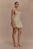 Janis Cotton Frill Mini Dress Nude