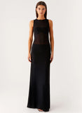 lyria Mesh Maxi Dress Black