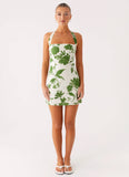 Melora Cotton Mini Dress Verdant Bloom