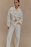 Kirra Cinched Denim Jacket White