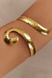 Hyacinth Textured Swirl Arm Band Gold