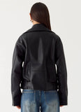 Ethan PU Biker Jacker Black