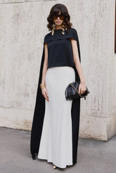 Iveta White Satin Maxi Skirt