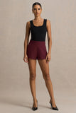 Lina Burgundy Tailored Shorts
