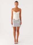 Radar Satin Corset Ivory
