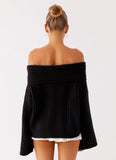 Federica Off Shoulder Knit Black
