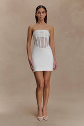 Palmer Mesh Corset Mini Dress Ivory