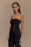 Lindie Strapless Suiting Top Black