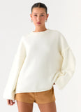 Jack Oversized Knit Sweater Cream