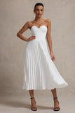 Bordeaux Cream Satin Corset Style Midi Dress