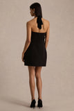Lillian Black Halter Neck Mini Dress With Embellished Detailing