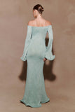 Sandrine Lurex Knit Maxi Dress Aqua