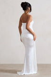 Valencia Cream Lace Corset Maxi Dress With Detachable Skirt