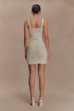 Vanessa Hand Crochet Pearl Mini Dress Ivory