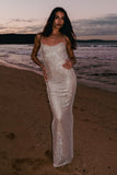 Jasmyn Hot Fix Maxi Dress With Mesh Back Nude