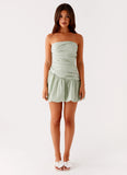 Floria Bubble Mini Dress Sage