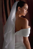 Asteria Draped Chiffon Veil Ivory