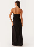 Tayla Linen Maxi Dress Black