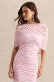 Magoria Light Pink Mesh Round Neck Cape