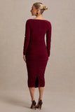Saffron Berry Scoop Neck Maternity Midi Dress