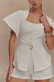 Liberty Cotton Shortsleeve Top White