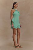 Caprice Halter Knit Mini Dress Lagoon