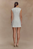 Ariana Pleated Neck Mini Dress Ivory
