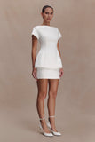 Adeline Satin Mini Skirt White