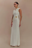 Kaida Slinky Maxi Dress With Hardware Ivory
