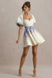 Tapia Wisteria Print Belted Mini Dress
