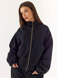 Waylon Denim Bomber Jacket Black